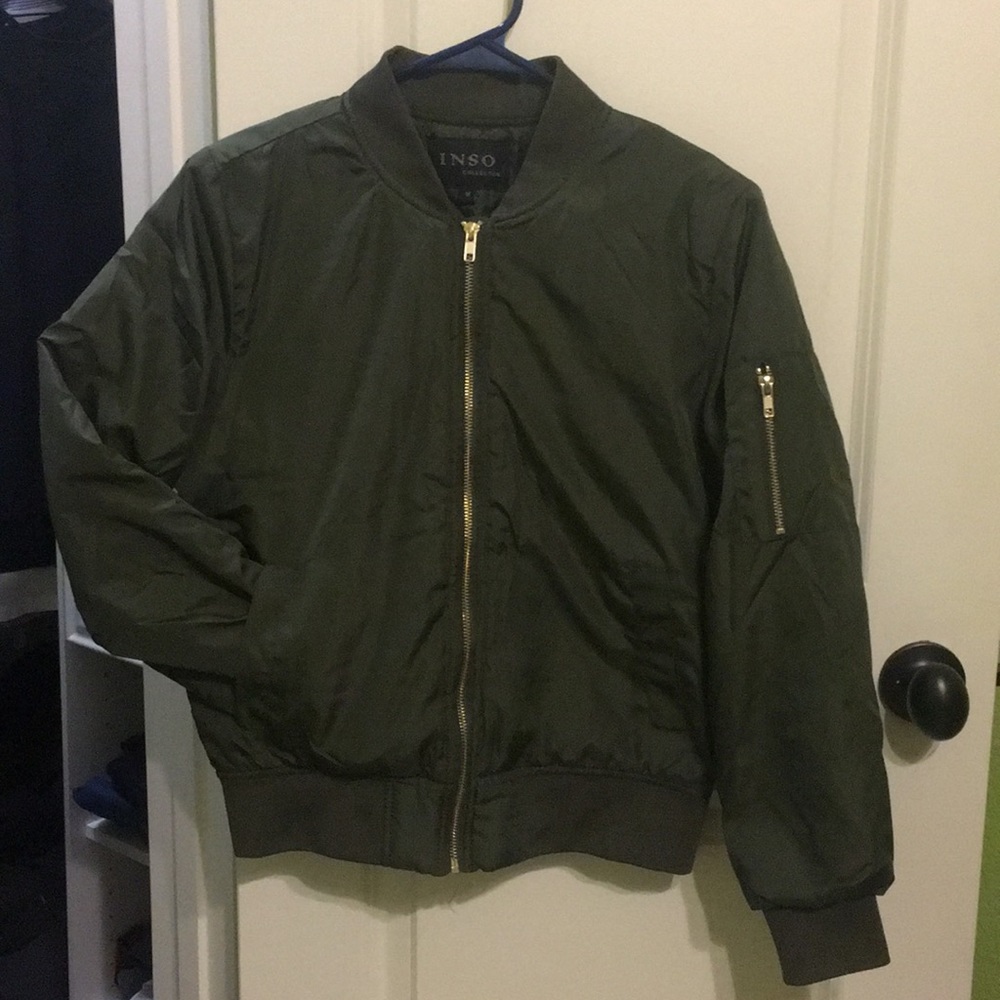 Army green bomber jacket